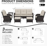 Joyside Wicker Patio Furniture Set, 6 Piece Outdoor Furniture Set with Thickened Cushions, High Back, Deep Seating - Photo 2