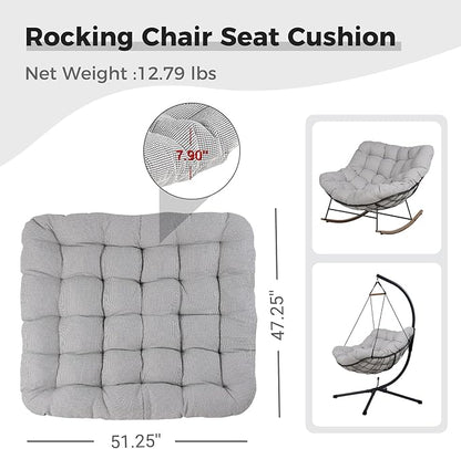 Grand patio Outdoor Rocking Chair Cushion, 7.9inch Thick, Egg Chair Cushion Replacement, Waterproof Cushion for Outdoor, 1 PCS