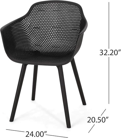 Christopher Knight Home Davina Outdoor Dining Chair (Set of 2), Polypropylene, Black