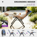 PURPLE LEAF Oversized Outdoor Reclining Chair Patio Zero Gravity Chaise Lounge Folding Chair with Quilted Cushion - Photo 4