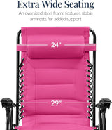 Best Choice Products Oversized Padded Zero Gravity Chair, Folding Outdoor Patio Recliner - Photo 3