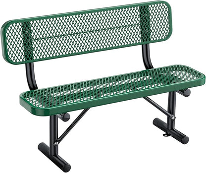 Ceridwen Outdoor Benches Heavy Duty Steel Frame Park Bench with Backrest Bench,Park Bench Steel Mesh Outdoor Bench for Garden,Weatherproof Outdoor Bench for Garden (Green, 4FT)