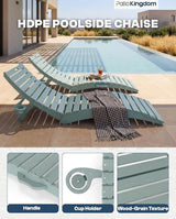 in-Pool Lounge Chairs Set of 2, Folding HDPE Pool Chairs Anti-Floating No Sandbags with Cup Holder & Handles - Photo 4