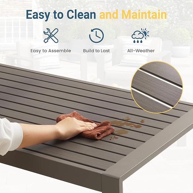 Wisteria Lane Outdoor Furniture Patio Coffee Table, Ourdoor Rectangle Coffee Table - Photo 3