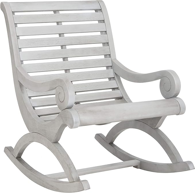 Safavieh PAT7016A Outdoor Collection Sonora Ash Grey Rocking Chair