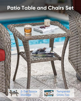 Outdoor Rocking Chairs Set of 2-Patio Table and Chairs Set Outdoor Conversation Furniture Sets for Deck Porch Garden - Photo 7
