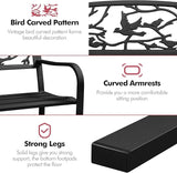 Topeakmart Garden Bench Outdoor Patio Bench for Outdoors Metal Porch Cast Iron Steel Outdoor Bench with Backrest and - Photo 7