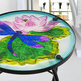 Lotus-Leaf Dragonfly Small Patio Table, Outdoor Side Bar Table - Photo 2