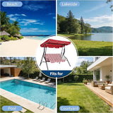 GarveeLife Outdoor Porch Swing Chair with Adjustable Canopy for Adults, 3-Seat Patio Glider Bench with Thick Cushions - Photo 7