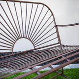 XBrand 44.5" L Iron Sun-Patterned Seat for Two Indoor/Outdoor Rocking Glider Bench, Durable Patio Glider Bench, Brown - Photo 7