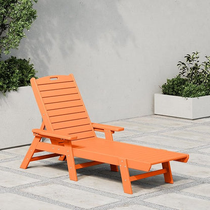 WestinTrends Malibu Poly Reclining Chaise Lounge Orange
