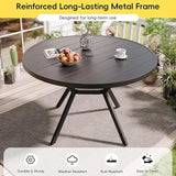 Betterhood 42” Outdoor Patio Table, Metal Patio Dining Table for All Weather, Round Outdoor Coffee Table - Photo 8