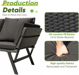 Greesum Outdoor Sofa, Woven Rattan Patio Furniture, Convertible Daybed or Double Chair with Adjustable Armrests - Photo 7