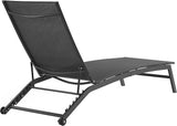 Crosley Furniture Weaver Reclining Sling Outdoor Chaise Lounge Chair with Wheels for Patio, Deck, and Pool, Charcoal - Photo 5