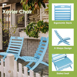 GREENVINES Folding-Xavier-Chair | Wave | Portable Adirondack-Chairs | HDPE Plastic | All Weather Fire-Pit Chair | Arctic - Photo 3