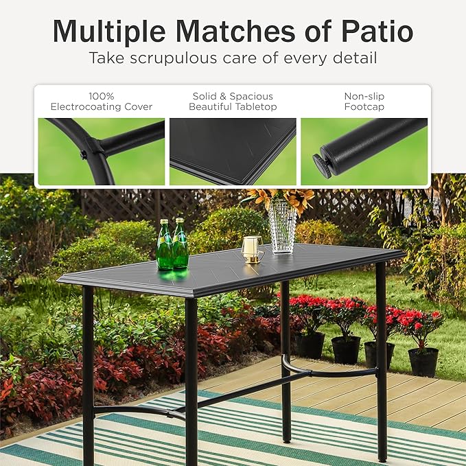 PHI VILLA 5 PCS Outdoor Counter Height Table and Chairs - Photo 6