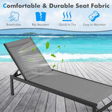 Tangkula Aluminum Lounge Chair Outdoor, Patio Adjustable Chaise Lounge with 6-Position Backrest, Aluminum Frame - Photo 7