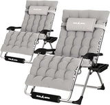 UDPATIO Oversized Zero Gravity Chair Set of 2, 33In XXL Patio Reclining Chair with Cushion, Outdoor Folding Recliner - Photo 1
