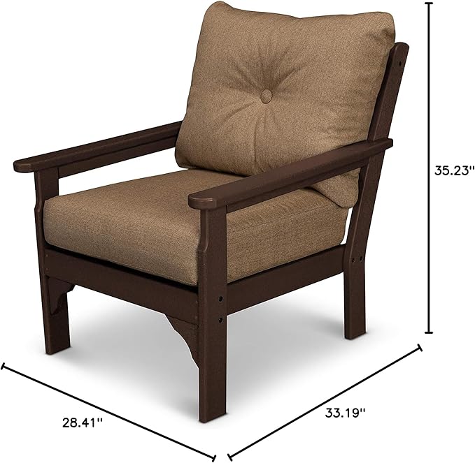 POLYWOOD® Vineyard Deep Seating Chair in Black/Granite