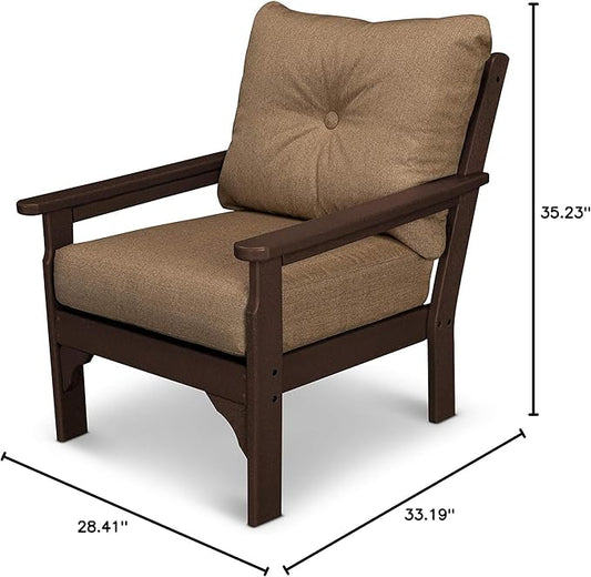 POLYWOOD® Vineyard Deep Seating Chair in Black/Granite