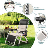 NAIZEA Padded Zero Gravity Chair, Folding Outdoor Lounge Chairs, Adjustable Reclining Camping Chairs with Cup Holder - Photo 5
