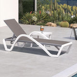 PURPLE LEAF Patio Chaise Lounge Chair Set Outside Aluminum Plastic Stackable Tanning Chairs with Armrests and Side - Photo 1