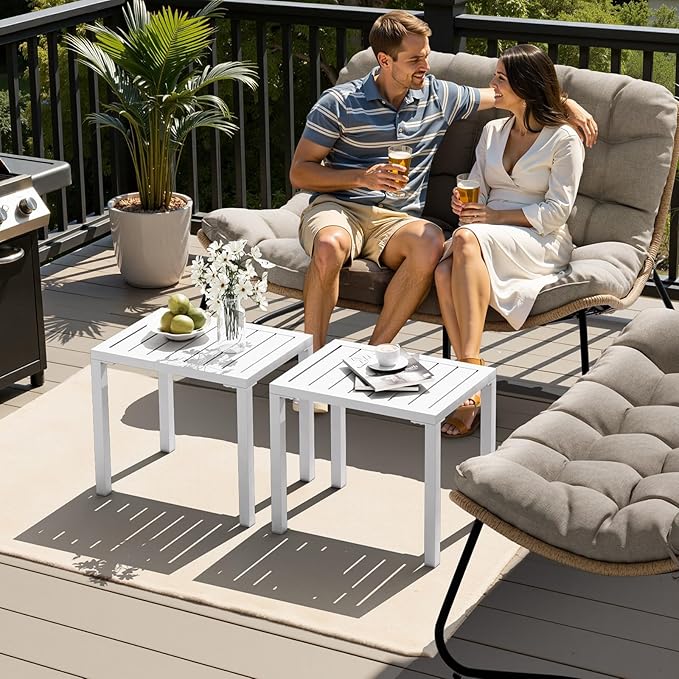 Crestlive Products Aluminum Outdoor Side Table Set of 2 - Photo 8