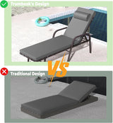 Patio Chaise Lounge Set 3 Pieces Pool Lounge Chairs - Photo 5