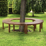Patio Wise Acacia Wood Outdoor Curved Bench for Fire Pit Seating – 6-Foot Backless Round Bench for Patio, Porch, Park - Photo 8