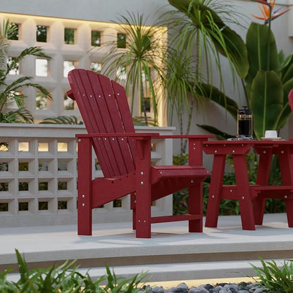 Wildridge Heritage Upright Adirondack Chair, Cardinal Red - Outdoor All-Weather Poly Furniture for Patio, Deck, Yard