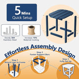 Outdoor Adirondack Side Table for Patio Porch Pool, 18" HDPE Weather Resistant End Table for Backyard and Indoor Use - Photo 8