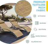 EROMMY Patio Chaise Lounge Chair, Set of 2 Outdoor Pool Lounge Chairs with 5 Position Adjustable Backrest - Photo 3