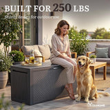 YITAHOME 90 Gallon Large Outdoor Deck Box, Lockable Waterproof Resin Storage Box with Handles - Photo 4