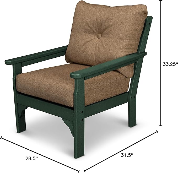 POLYWOOD® Vineyard Deep Seating Chair in Green/Sesame