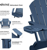 Adirondack Chair Set of 2, HDPE Folding Adirondack Chair with Multifunctional Cup Holder - Photo 4