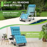 ZENPETIO 29In XL Zero Gravity Chair w/Cushion, Zero Gravity Recliner Lounge Chair for Indoor and Outdoor - Photo 5