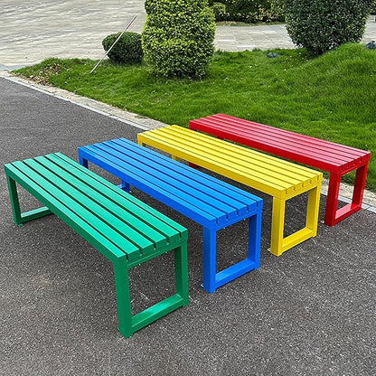 Metal Garden Bench, Outdoor Benches Weatherproof, 2-3 Person Park Patio Bench, Front Porch Backless Seat Chair, for Balcony Yard Entryway, Easy Assembly(Orange,100cm/39.3in)