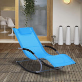 Outsunny Zero Gravity Rocking Chair Outdoor Chaise Lounge Chair Recliner Rocker with Detachable Pillow and - Photo 2