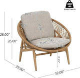 Merax Outdoor Wicker Papasan Chair Set of 2, Rattan Patio Papasan Egg Lounge Chair with Cozy Cushion - Photo 2