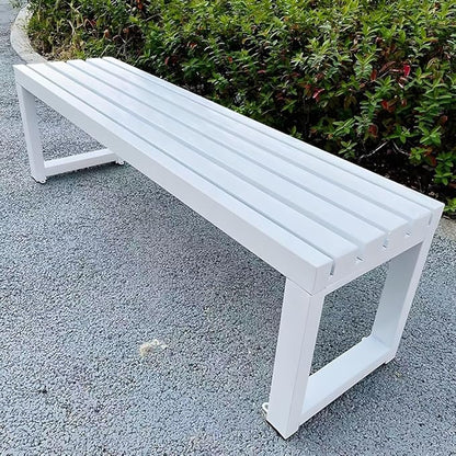 Metal Bench for Outdoor, Garden Seat 2-Person Patio Bench Weatherproof Backyard Seat Backless Entryway Chair Easy Installation 3.3ft 3.9ft 4.9ft 5.9ft(Black,3.93ft)