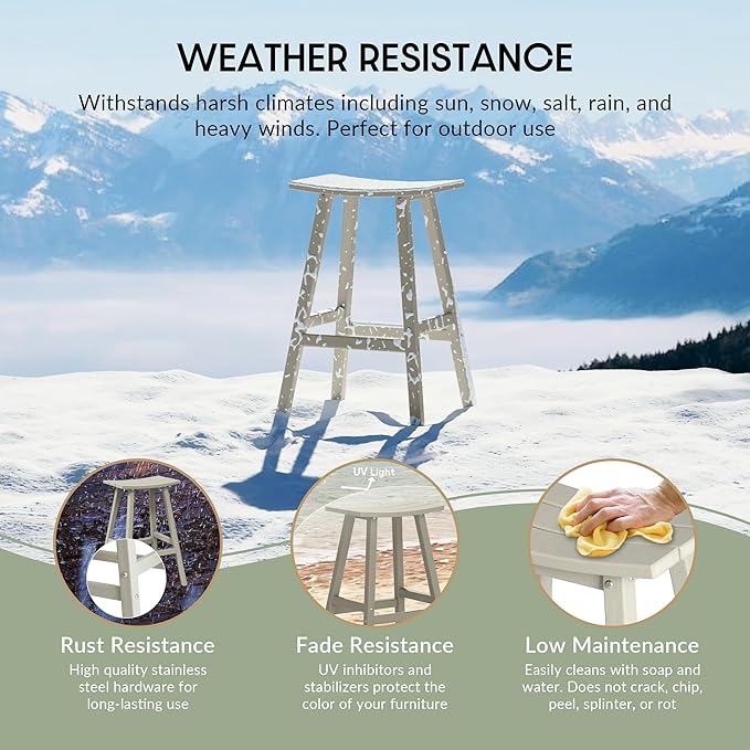 WestinTrends Malibu Malibu 29 Inch High Backless Seat Bar Stools (Set of 3), Sand - Photo 6