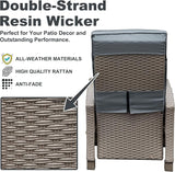 Domi Outdoor Recliner Chair, Patio Recliner with Hand-Woven Wicker, Flip Table Push Back, Adjustable Angle - Photo 6