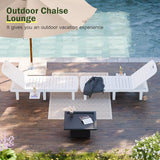 CDCASA Chaise Lounge Outdoor, Multi-Functional Pool Lounge Chairs w/5 Adjustable Positions & Side Tray - Photo 8