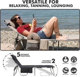 Oversized Extra Wide Tanning Chair with Sun Canopy Face Hole Padded Adjustable Washable - Photo 6