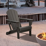Domi Folding Adirondack Chair, HDPE Adirondack Chair with Cup Holder - Photo 2
