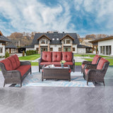 Rilyson Wicker Patio Furniture Sofa Set - 7 Piece Rattan Outdoor Patio Sectional Conversation Sets with 2 Sofa - Photo 7