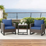 Rilyson Wicker Outdoor Patio Chairs Set - 3 Piece Rattan Patio Furniture Bistro Chairs Set with Waterproof Wicker - Photo 8