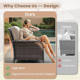 HOOOWOOO Patio Furniture Set, 2 Pieces Outdoor Wicker Chairs Set, All Weather Deck Bistro Chairs with Comfy High Back - Photo 2