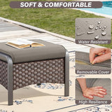 Belord 4 Pieces Patio Furniture Sets - Swivel Rocker Outdoor Chairs with Ottomans - Photo 9