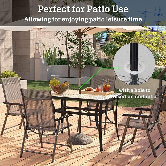 SDHYL 47 Inch Rectangle Tempered Glass Patio Dining Table Patio Table Coffee Table Dining Bistro Table - Photo 4